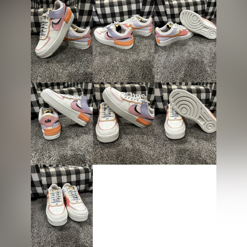 Women’s AF1 shadow “ Orange, Chalk Pink Glaze. Size 8